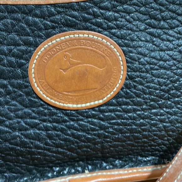 VTG DOONEY & BOURKE Marble Black/Tan LEATHER Green Tag Bag - Picture 9 of 9